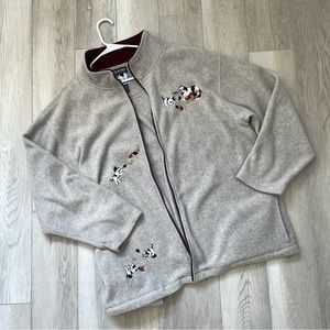 Big Dogs Jacket embroidered dog fall leaves unisex Gray (xlarge) polar dogs cozy